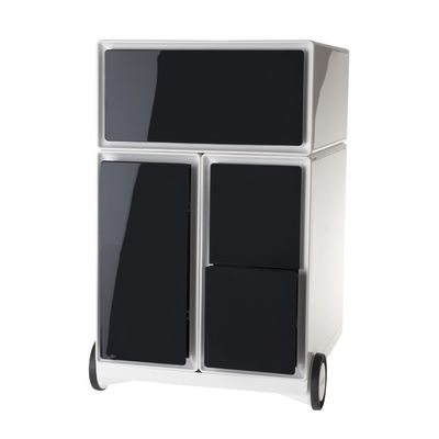 3660141926149-Caisson de bureau mobile EASYBOX - 4 tiroirs mixtes - Noir--0