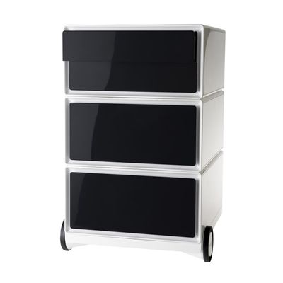 0000793672279-Caisson de bureau mobile EASYBOX - 2 tiroirs et 2 plumiers - Noir--0