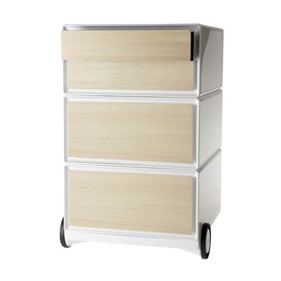 0000793672293-Caisson de bureau mobile EASYBOX - 2 tiroirs et 2 plumiers - Hêtre--0