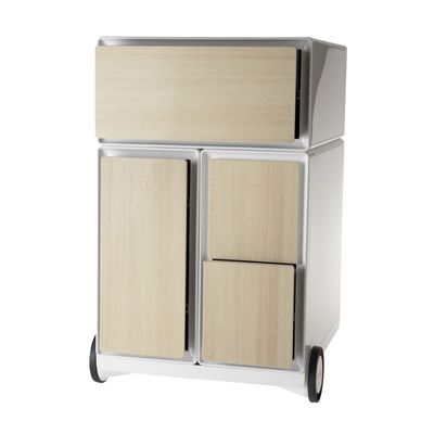 3660141933253-Caisson de bureau mobile EASYBOX - 4 tiroirs mixtes - Hêtre--0