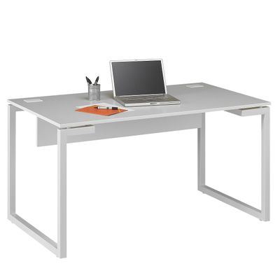 3483600215932-Bureau SUNDAY - 160 cm - Pieds cadre - Gris--0