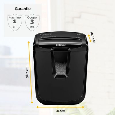 043859647316-Fellowes Powershred M-7C - destructeur de documents coupe croisée - 7 feuilles - Corbeille 14 litres--4