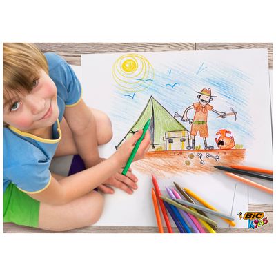3270220000341-BIC Kids Plastidecor - 12 Craies de coloriage à la cire - couleurs vives--3