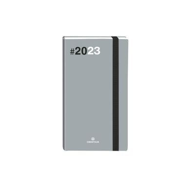 3664447135229-Agenda de poche Flex - 1 semaine sur 2 pages - 9,5 x 17,5 cm - gris - Oberthur--0
