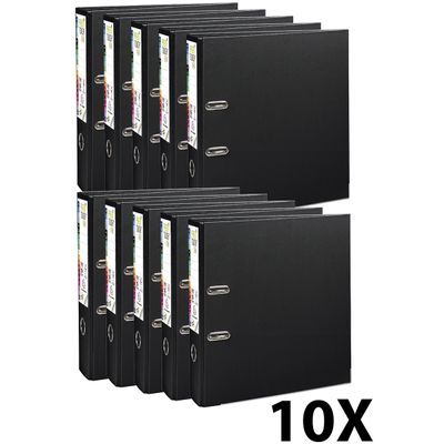 2012348400075-Exacompta Prem'Touch - 10 Classeurs à levier - Dos 80 mm - A4 Maxi - pour 600 feuilles - noir--0