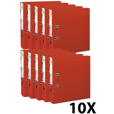 2012348400082-Exacompta Prem'Touch - 10 Classeurs à levier - Dos 80 mm - A4 Maxi - pour 600 feuilles - rouge--0