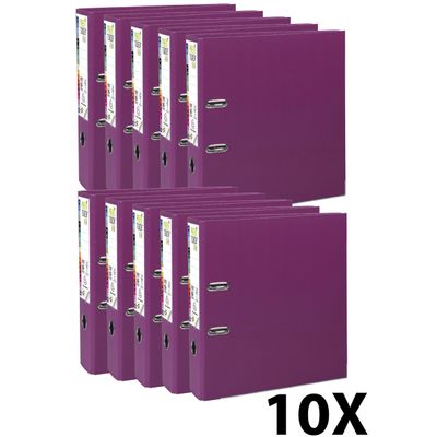 2012348400099-Exacompta Prem'Touch - 10 Classeurs à levier - Dos 80 mm - A4 Maxi - pour 600 feuilles - fuchsia--0