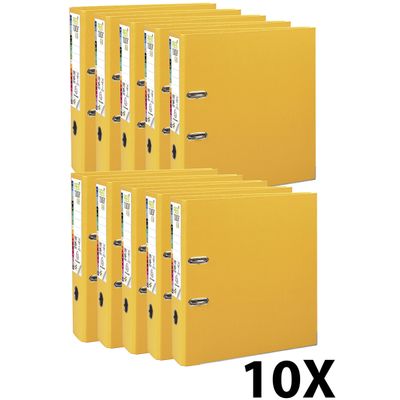 2012348400105-Exacompta Prem'Touch - 10 Classeurs à levier - Dos 80 mm - A4 Maxi - pour 600 feuilles - jaune--0