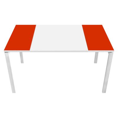 3660141220216-Table de réunion EASYDESK - L220 x P114 x H75 cm - blanc/rouge--0