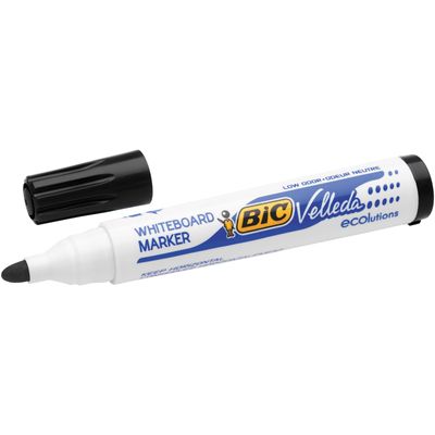 3086121701092-BIC VELLEDA 1701 - Pack de 12 marqueurs effaçables - pointe ogive - noir--1