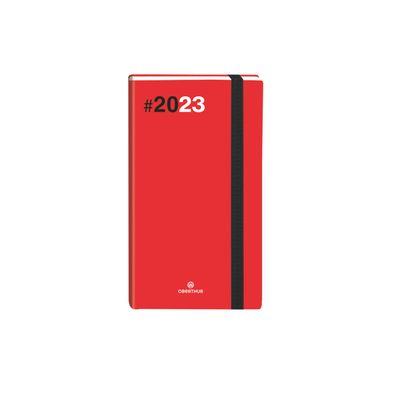 3664447135250-Agenda de poche Flex - 1 semaine sur 2 pages - 9,5 x 17,5 cm - rouge - Oberthur--0