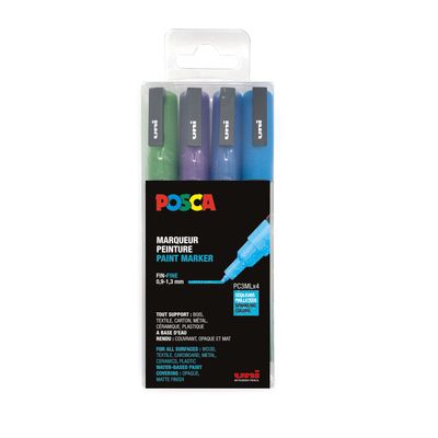 3296280033396-Posca - Pack de 4 marqueurs peinture - pointe fine--0