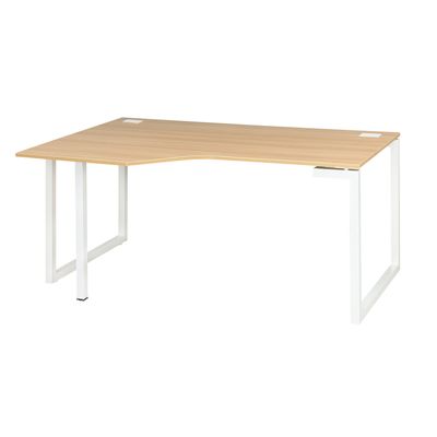 3483600495419-Bureau compact à gauche SUNDAY - 160 cm - Pieds cadre - Chêne--0