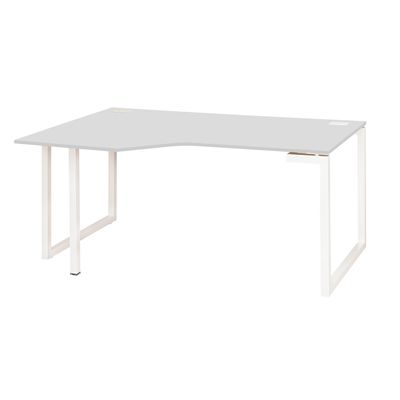 3483600495518-Bureau compact à gauche SUNDAY - 160 cm - Pieds cadre - Gris--0
