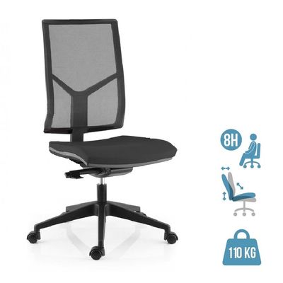 3660916034130-Fauteuil de bureau NOVA - sans accoudoirs- sans appui-tête - noir--0