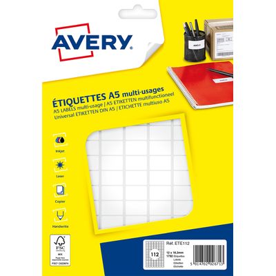 5014702026713-Avery - Etui A5 - 1792 Étiquettes multi-usages blanches - 12 x 18,3 mm - réf ETE112--0
