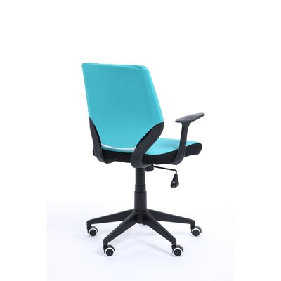 3760185028233-Fauteuil de bureau NEWTON - accoudoirs fixes - Turquoise--3