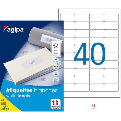 3270241021646-Apli Agipa - 4000 Étiquettes adhésives blanches multi-usages - 45,7 x 25,4 mm - coins arrondis - réf--0
