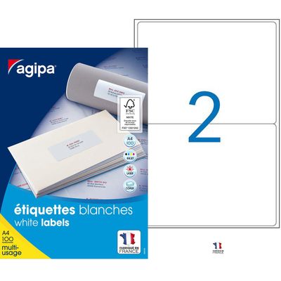 3270241021714-Apli Agipa - 200 Étiquettes adhésives blanches multi-usages - 199,6 x 143,5 mm - coins arrondis - ré--0