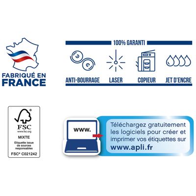 3270241021998-Apli Agipa - 6500 Étiquettes adhésives blanches multi-usages - 38,1 x 21,2 mm - coins arrondis - réf--1