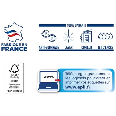 3270241189889-Apli Agipa - 600 Étiquettes adhésives blanches multi-usages - 99,1 x 93,1 mm - coins arrondis - réf --1