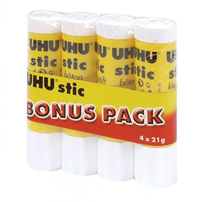 4026700453409-UHU stic - 4 Bâtons de colle - 21 g - transparent - non permanent--0