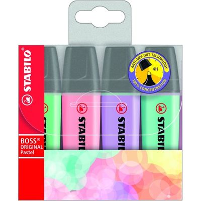 4006381492867-STABILO BOSS ORIGINAL Pastel - Pack de 4 surligneurs - couleurs assorties--0