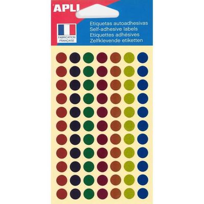 3270240139342-Apli Agipa - 308 Pastilles adhésives - couleurs métal assorties - diamètre 8 mm - réf 013934--0
