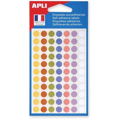 3270241021479-Apli Agipa - 385 Pastilles adhésives - couleurs pastels assorties - diamètre 8 mm - réf 102147--0