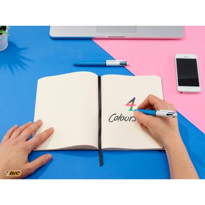 3086123233829-BIC 4 Couleurs - 12 Stylos à bille 4 couleurs - 1 mm--6