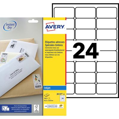 5014702086526-Avery - 360 Étiquettes Mon timbre en ligne - 63,5 x 33,9 mm - Impression jet d'encre - réf J8159-15--0
