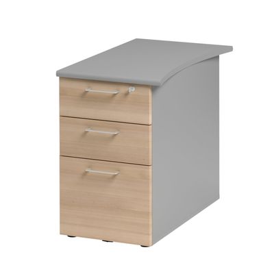 3483600784605-Caisson bout de bureau JAZZ+ - Profondeur 80 cm - 3 tiroirs - Hêtre--0