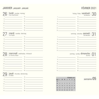 3664447085920-Eton - Agenda de poche - 1 semaine sur 2 pages - 11,5 x 16 cm - disponible dans différentes couleurs ---4