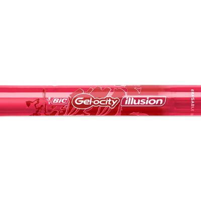 3086123425972-Bic Gelocity Illusion - Roller effaçable - 0,7 mm - rouge--3