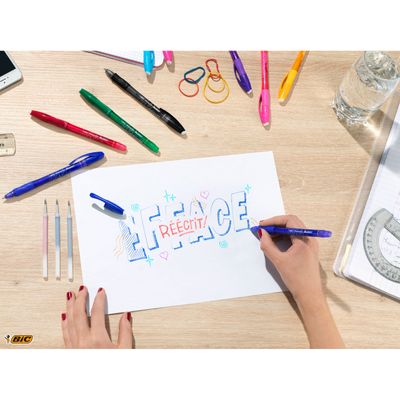 3086123425972-Bic Gelocity Illusion - Roller effaçable - 0,7 mm - rouge--5