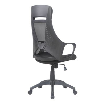 3397703697123-Fauteuil de bureau FREETOWN - accoudoirs fixes - appui-tête intégré - noir--3