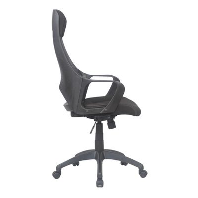 3397703697123-Fauteuil de bureau FREETOWN - accoudoirs fixes - appui-tête intégré - noir--4