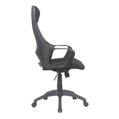 3397703697123-Fauteuil de bureau FREETOWN - accoudoirs fixes - appui-tête intégré - noir--5