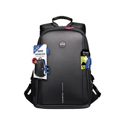 3567044005080-Port Designs Chicago Evo - Sac à dos antivol pour ordinateur portable 13-15,6" - noir--7