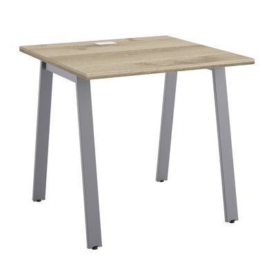 3483600933416-Bureau MAMBO - 80 cm - Pieds métal - Chêne/chocolat--0
