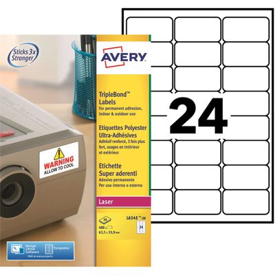 4004182059821-Avery - 480 Étiquettes ultra résistantes blanches - 33,9 x 63,5 mm - Impression laser - réf L6141-20--0