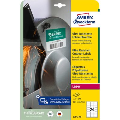 4004182068076-Avery - 240 Étiquettes ultra résistantes blanches - 63,5 x 33,9 mm - Impression laser - réf L7912-10--2