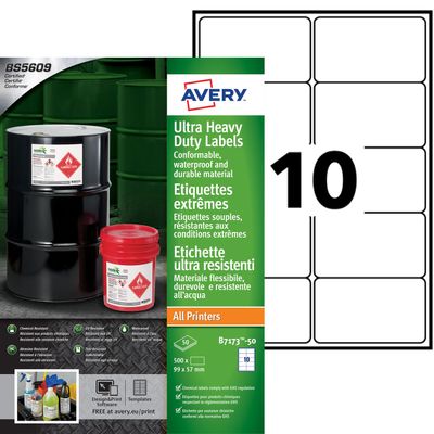 5014702033629-Avery - 500 Étiquettes ultra résistantes blanches - 57 x 99 mm - réf B7173-50--0
