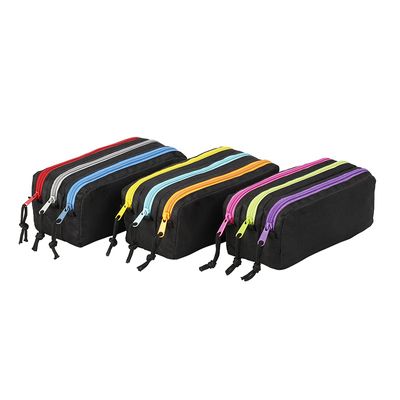 3135250981001-Trousse rectangulaire Trizip tricolore - 3 compartiments - disponible dans différentes couleurs - Exclusivité Bureau--1