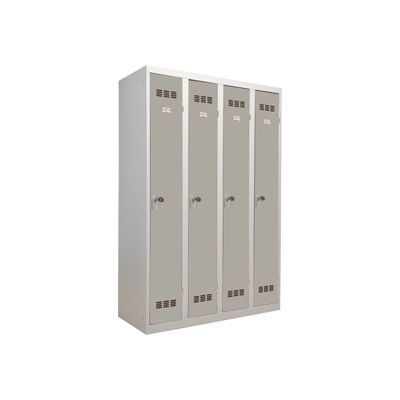 3219093104046-Vestiaire Industrie Propre - 4 portes - 180 x 120 x 50 cm - gris/gris-Angle gauche-0