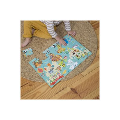 8410782145509-Apli Kids - Puzzle 24 pièces - map monde-Angle gauche-1