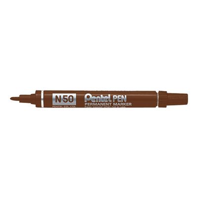 3474370750051-Pentel PEN N50 - Marqueur permanent - pointe ogive - marron-Angle gauche-0