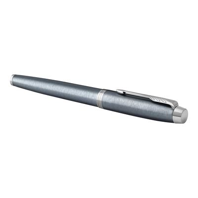 3501179316482-Parker IM - Stylo plume - encre bleue - fin - gris/argent-Angle droit-1