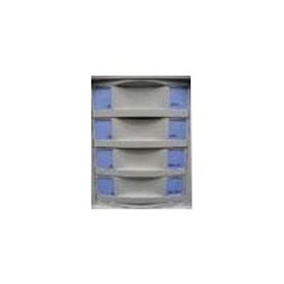 3219099811610-Module 4 tiroirs pour armoire à rideaux - hauteur 100 mm - gris/bleu-Avant-2