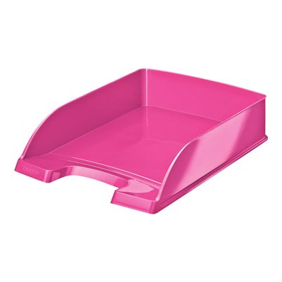 4002432394456-Leitz WOW - Corbeille à courrier rose-Angle droit-0